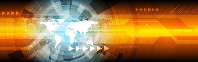 Abstract hi-tech bright web banner design vector