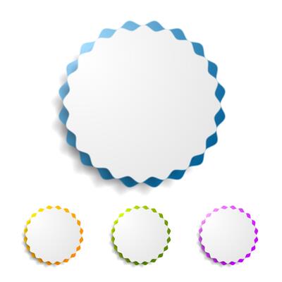 Abstract wavy round sticker label design