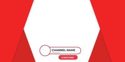 A red and white background with a button for channel name vector