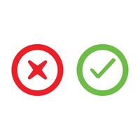 Two green and red check marks on a white background vector