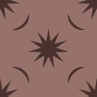 Seamless pattern with brown stars on a beige background. Star pattern for the print. Repeating pattern in chocolate shades vector