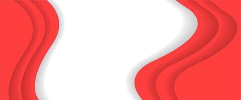 A red and white background with a wavy shape vector