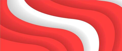 A red and white background with a wave pattern vector