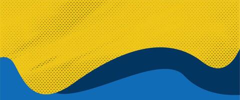 A blue and yellow wave with a blue background vector