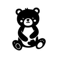 A black and white bear sitting on its side vector