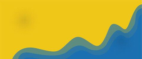A blue and yellow background with a line of blue and yellow dots vector