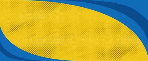 A yellow and blue background with a yellow leaf vector