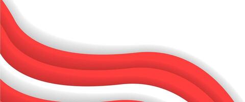 Red and white wavy background with a white background vector