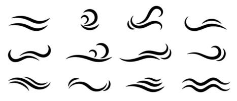 Abstract wave and water flow icon set vector