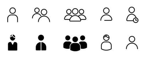 Minimal user and group icon set collection vector