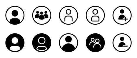 User profile and group icons collection set vector