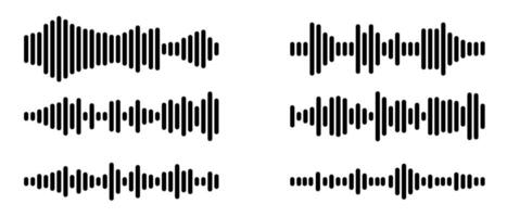 Abstract soundwave and audio frequency icon set vector
