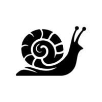 A black and white snail icon on a white background vector