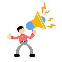 Man with megaphone vector