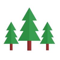 Three pine trees on a white background vector