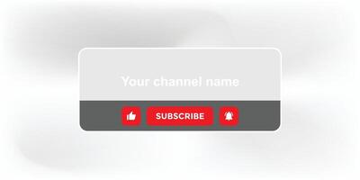 A channel name button on a white background vector