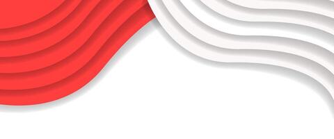 An abstract red and white wave background vector