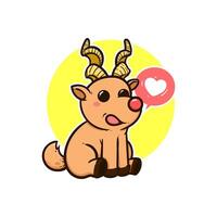 A cute reindeer with a heart in the middle vector