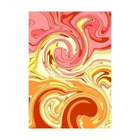 Abstract swirls in orange, yellow and pink vector