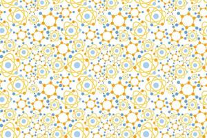 An orange and blue pattern with circles and dots vector