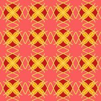 A red and yellow geometric pattern on a pink background vector
