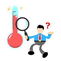Man with thermometer and question mark illustration vector