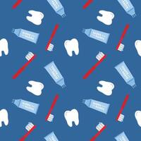 A pattern with toothbrushes and toothpaste vector