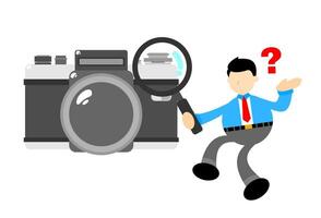 Man with camera and question mark vector