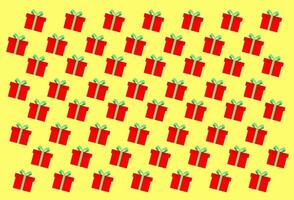 Many red gift boxes on a yellow background vector