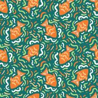 A pattern with fish on it vector