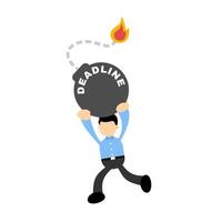 A man carrying a bomb with the word deadline on it vector