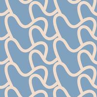 A blue and beige pattern with a curved shape vector