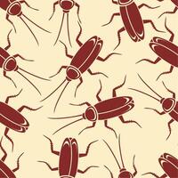 A pattern of bugs on a beige background vector