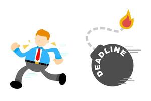 A man running with a deadline on his back vector