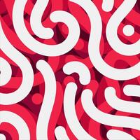 A red and white pattern with swirls vector