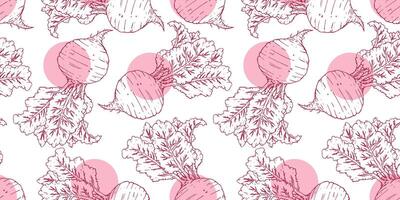 A pattern with beets and leaves on it vector