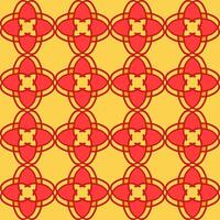 A red and yellow pattern with a star design vector