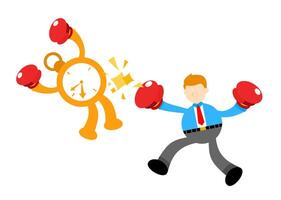 A man in a suit is punching a clock vector