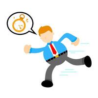 Businessman running with a clock vector