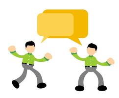 Two men are talking with speech bubbles vector