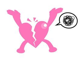 A broken heart with a speech bubble vector