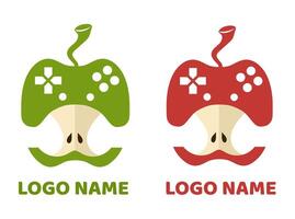 Apple logo design with controller and apple vector