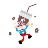 A cartoon man holding a cup of coffee vector