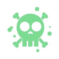 A green skull with a green face and a green face vector
