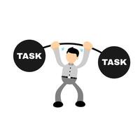 A man is lifting a barbell with the words task and task vector