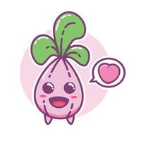 A cartoon character with a heart and a speech bubble vector