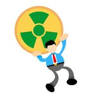 Businessman carrying radioactive coin vector