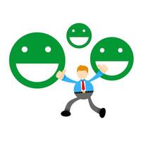A man is running with a smiley face behind him vector