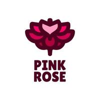 Pink rose logo design vector