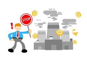 A man holding a stop sign and a sign that says stop vector